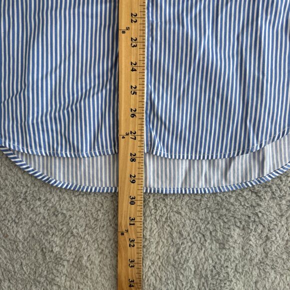 Robert Graham Shirt Mens L Blue Striped Long Sleeve Button Up Cotton Flip Cuff - Picture 6 of 9